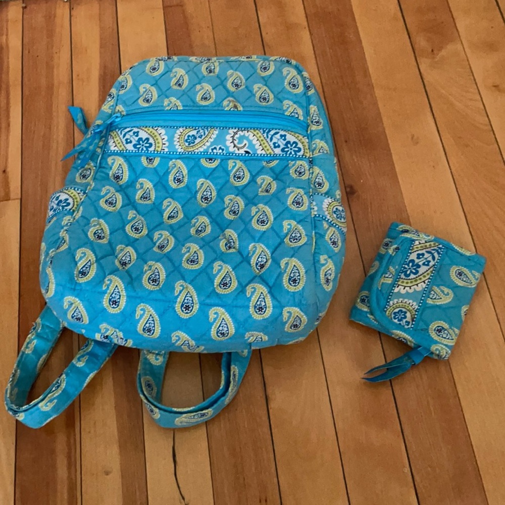 Vera Bradley backpack and wallet